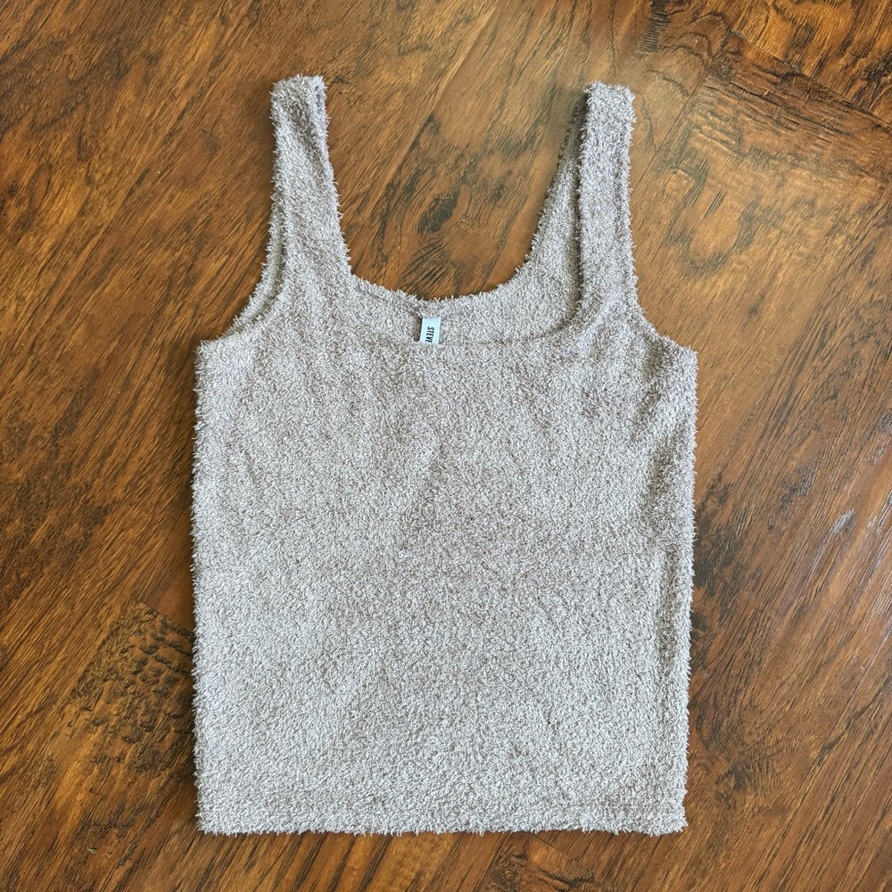 Steve Madden Women's Chenille Sleep Tank Top grey M